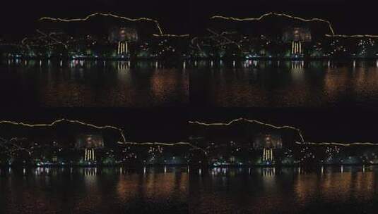 洛阳旅游龙门石窟夜景夜游龙门高清在线视频素材下载