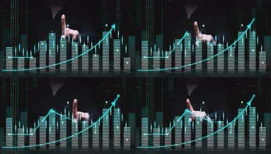 手指点击数据图表画面高清在线视频素材下载