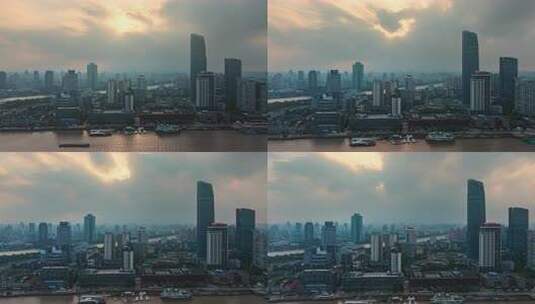 浙江宁波老外滩日落晚霞延时摄影4k高清在线视频素材下载