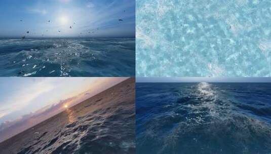 大海海鸥飞翔海面天空三维动画场景片头高清在线视频素材下载