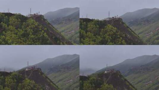 五台山雨后阴天梵仙山需后期增稳高清在线视频素材下载