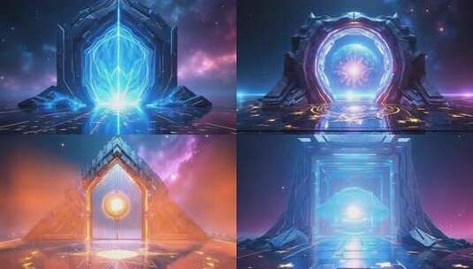 未来之门概念科幻时空创意门合集4K高清在线视频素材下载