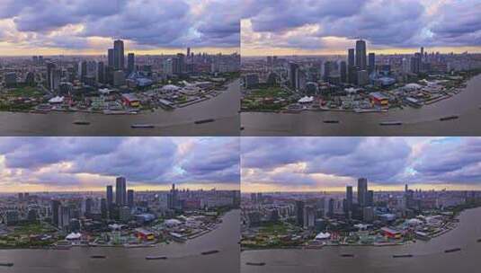 上海徐汇滨江西岸艺术中心CBD航拍高清在线视频素材下载