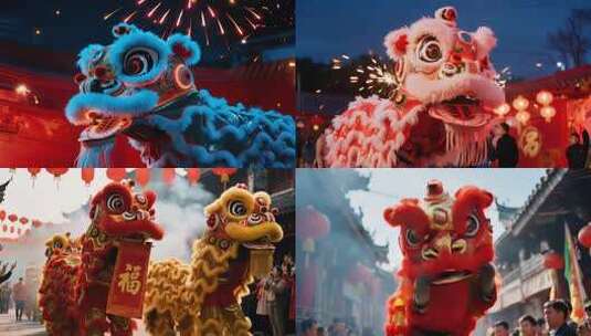 舞狮合集高清在线视频素材下载