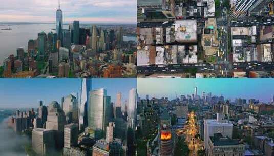 美国纽约地标建筑航拍高清在线视频素材下载