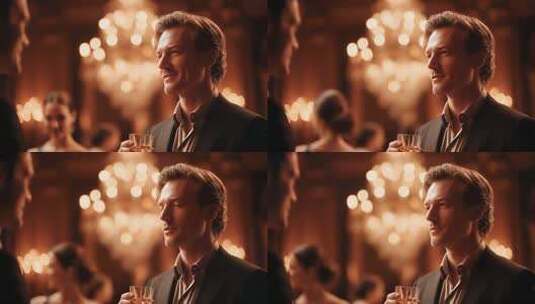 商业精英社交晚宴举杯洽谈合作高清在线视频素材下载