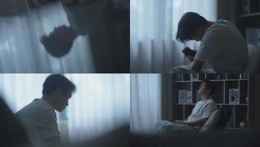 男子失业焦虑压力大高清在线视频素材下载