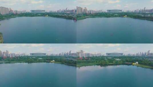 成都锦城湖环球中心航拍 4K高清在线视频素材下载