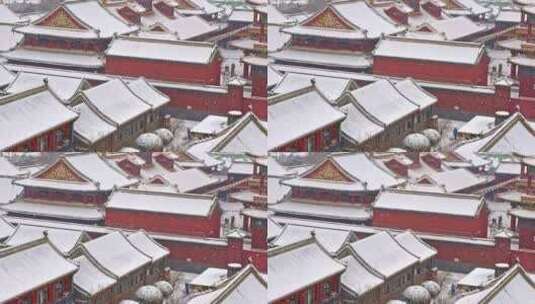 下雪中的北京雍和宫高清在线视频素材下载