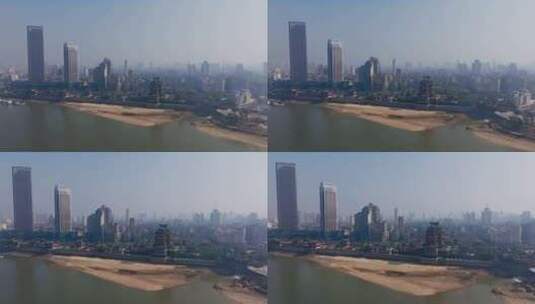 江西南昌滕王阁城市建筑风光航拍高清在线视频素材下载