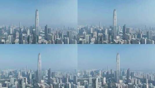 深圳平安金融中心大厦航拍福田市区城市风光高清在线视频素材下载
