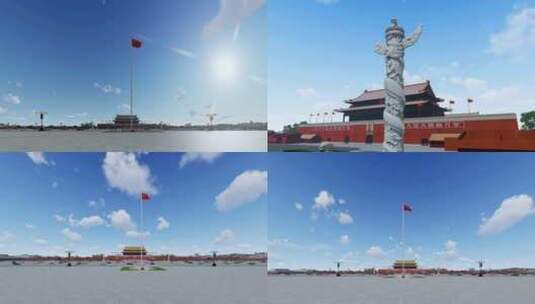 天安门广场 华表 天安门 大气北京高清在线视频素材下载