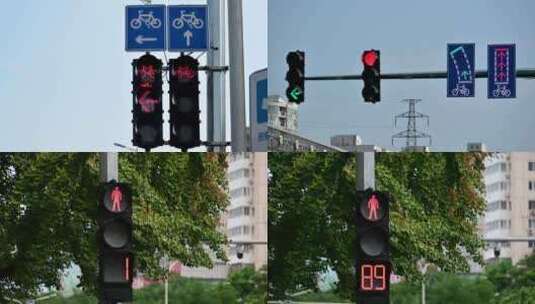 交通指示红绿灯高清在线视频素材下载