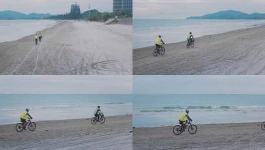 海边沙滩骑行高清在线视频素材下载