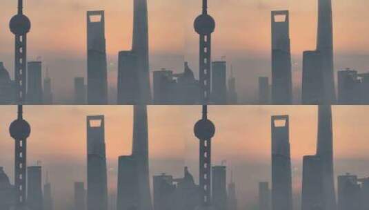 上海  陆家嘴日出高清在线视频素材下载