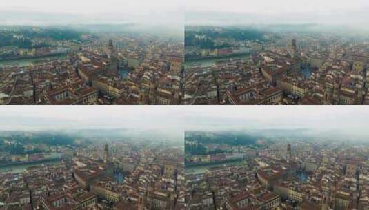 意大利佛罗伦萨城市景观的鸟瞰图日落高清在线视频素材下载