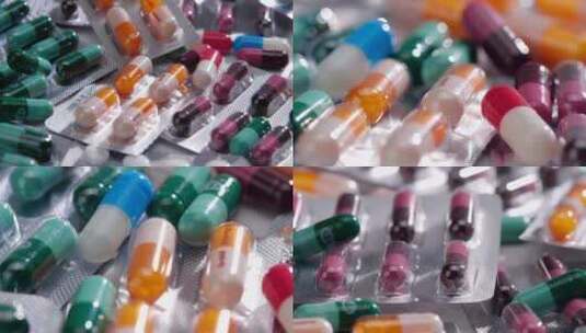 胶囊药物药品展示西药药品下落生病重症高清在线视频素材下载