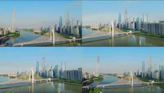 广州电视塔&珠江两岸CBD航拍02高清在线视频素材下载