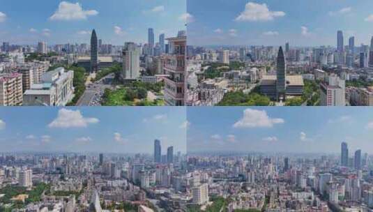 云南昆明五华区人民政府大楼与城市街道车流高清在线视频素材下载