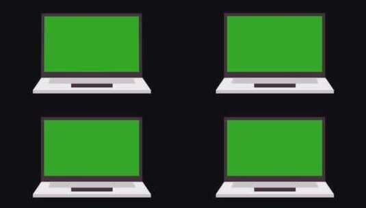 笔记本电脑打开绿屏Alpha高清在线视频素材下载