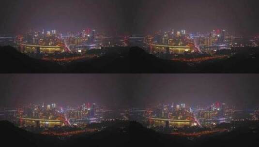 航拍重庆夜景大景高清在线视频素材下载