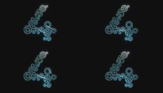 数字4由金属齿轮制成。高清在线视频素材下载