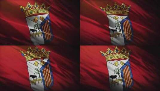 挥舞的萨拉曼卡国旗-西班牙高清在线视频素材下载