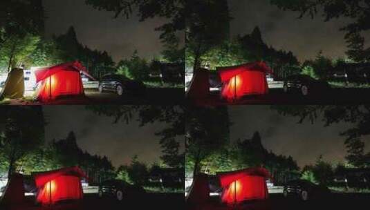 6K夜晚帐篷露营-星空延时2高清在线视频素材下载