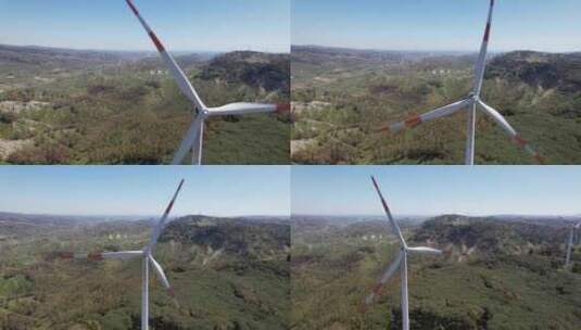 航拍风力发电机风叶高清在线视频素材下载