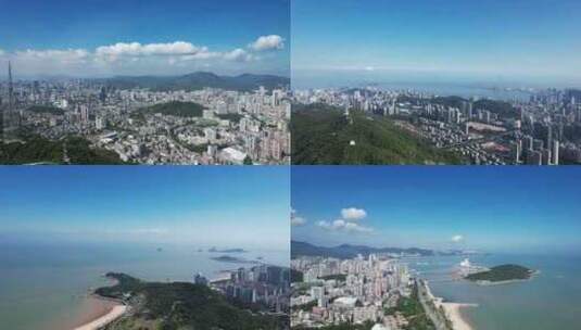 珠海城市沿海风光航拍高清在线视频素材下载