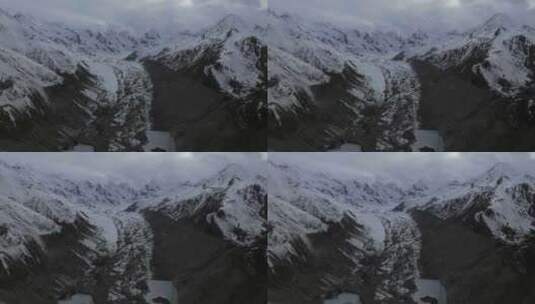 西藏昌都祥格拉冰川万年冰川高空航拍高清在线视频素材下载