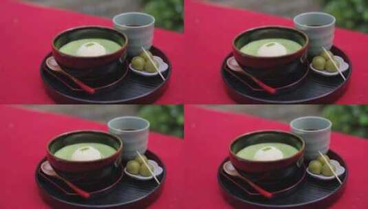日本京都宇治的抹茶。户外春茶仪式高清在线视频素材下载