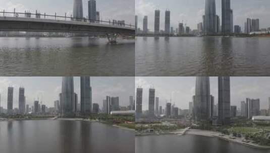深圳南山区人才公园上升视角 4K航拍视频高清在线视频素材下载