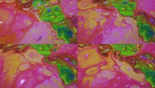 七彩气泡漩涡和颜色扩散高清在线视频素材下载