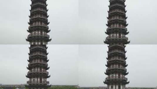 上海奉贤东海观音寺4K航拍原素材高清在线视频素材下载