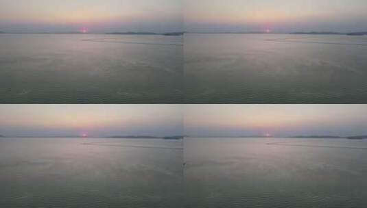 太湖湖面夕阳西下4K实拍素材高清在线视频素材下载
