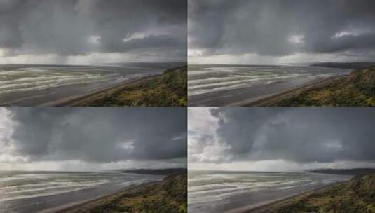 海滩边雨云延时高清在线视频素材下载