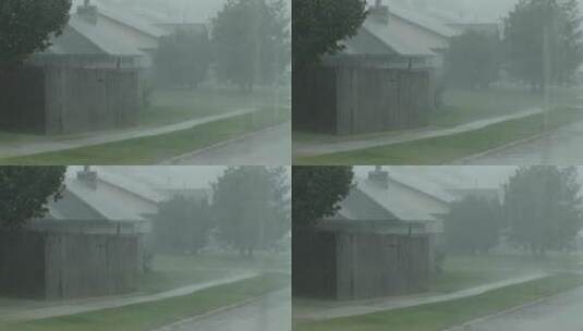 暴雨降临在郊区高清在线视频素材下载