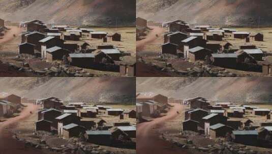 山脚下的村庄高清在线视频素材下载