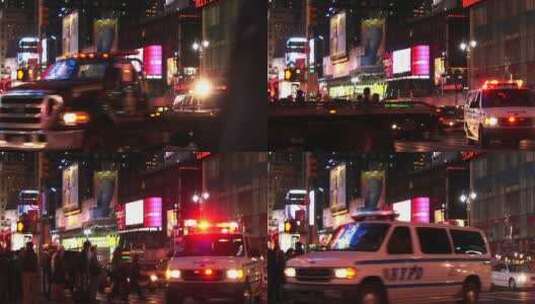 纽约时代广场的行人和车流高清在线视频素材下载