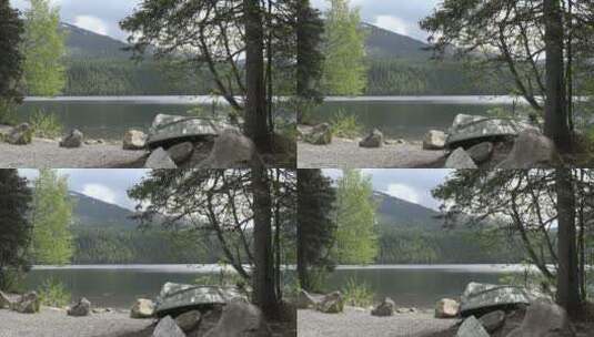 阿拉斯加小潘湖景观高清在线视频素材下载