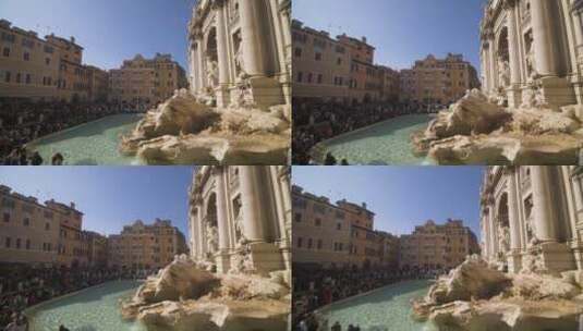 欣赏罗马喷泉的游客延时高清在线视频素材下载
