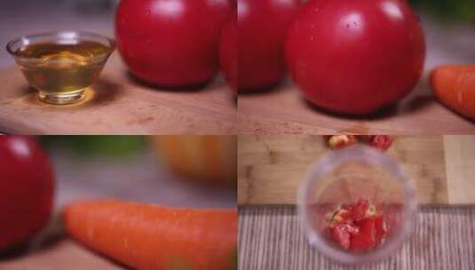 【镜头合集】西红柿番茄榨汁番茄汁蔬高清在线视频素材下载