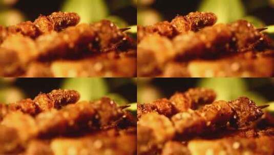 烤串烧烤肉串羊肉串高清在线视频素材下载