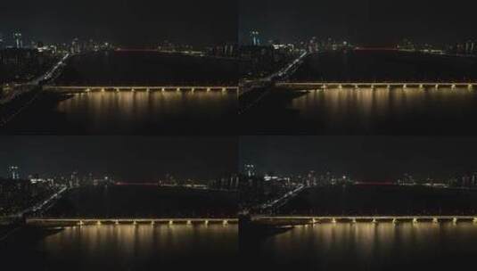 江西南昌城市夜景灯光地标建筑航拍高清在线视频素材下载