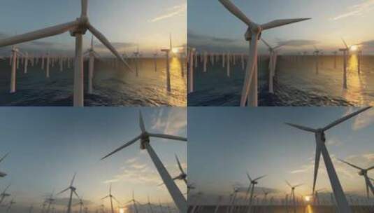 碳中和可再生新能源风力发电高清在线视频素材下载