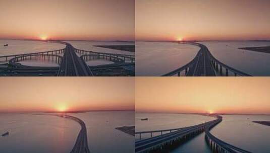 2022青岛跨海大桥航拍05高清在线视频素材下载