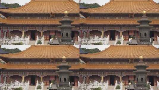 浙江普陀山宝陀禅寺建筑4K实拍视频高清在线视频素材下载