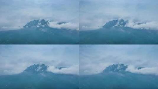 云雾中的庐山五老峰延时摄影视频高清在线视频素材下载