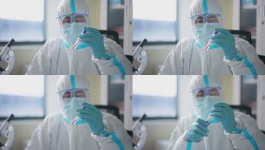 疫情期间科研人员在医院实验室新冠核酸检测高清在线视频素材下载
